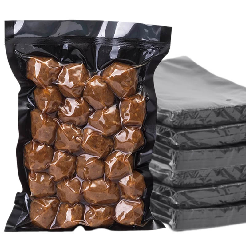 Food Storage Vacuum Bags - ถุงไนล่อนบรรจุอาหารสุญญากาศสีดำใส100ชิ้นถุงใส่อาหารสดไส้กรอกไก่เนื้อถุงปิดผนึกผลไม้แห้ง