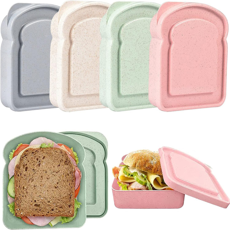 Food Storage Quart - ภาชนะแซนวิชกล่องอาหารกลางวันกล่องเก็บขนมปังปิ้งพร้อมฝาปิดกล่องเก็บอาหารแบบพกพานํามาใช้ใหม่กล่องอาหารกลางวันไมโครเวฟกรณีแซนวิช