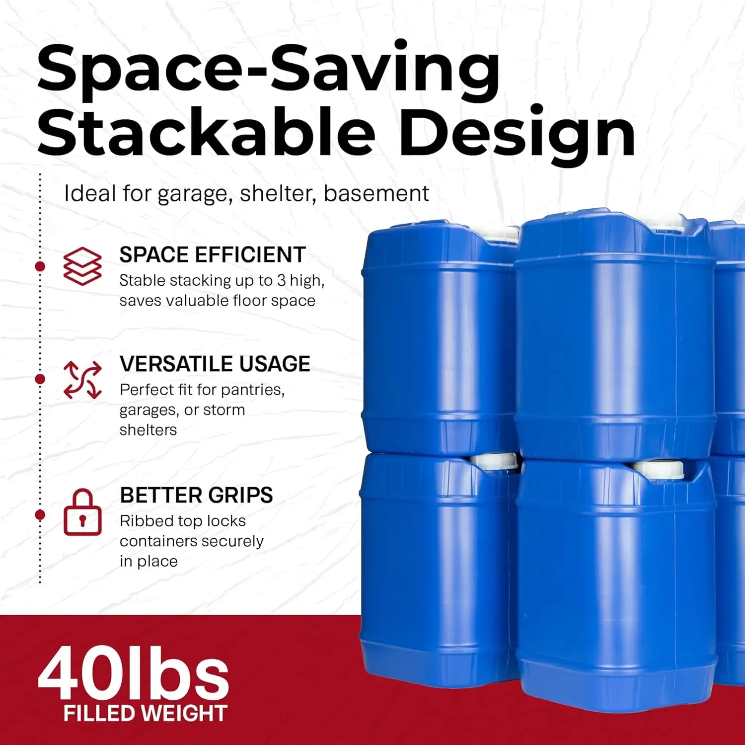 Food Storage Long Term - ภาชนะเก็บน้ำสำรองฉุกเฉิน Legacy Food Storage, ถังเก็บน้ำขนาด 5