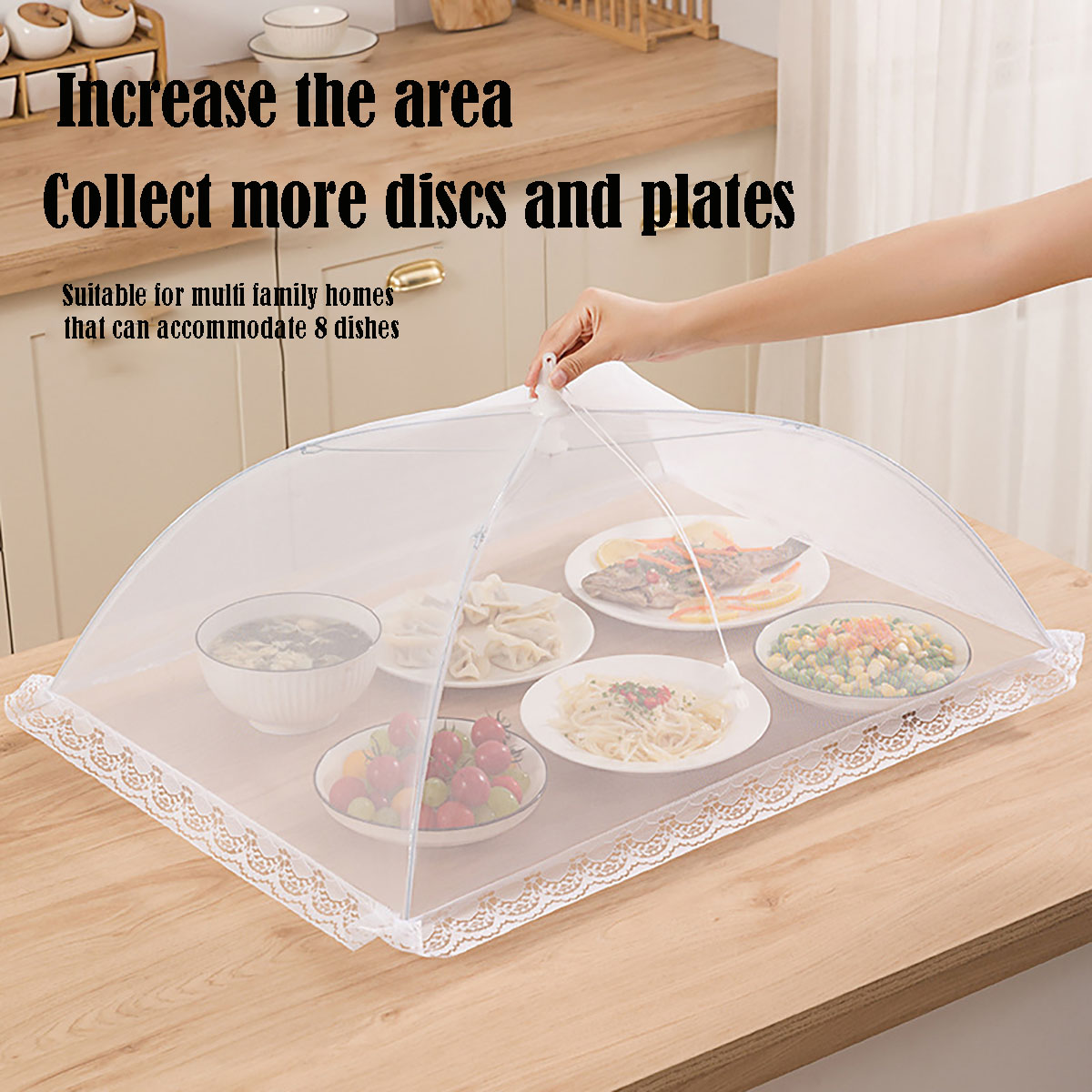Food Storage Long Term - ฝาครอบอาหารตาข่ายพับล้างทําความสะอาดได้แมลงวันตารางแมลงป้องกันจานครอบคลุม Home KITCHEN Storage อุปกรณ์เสริม