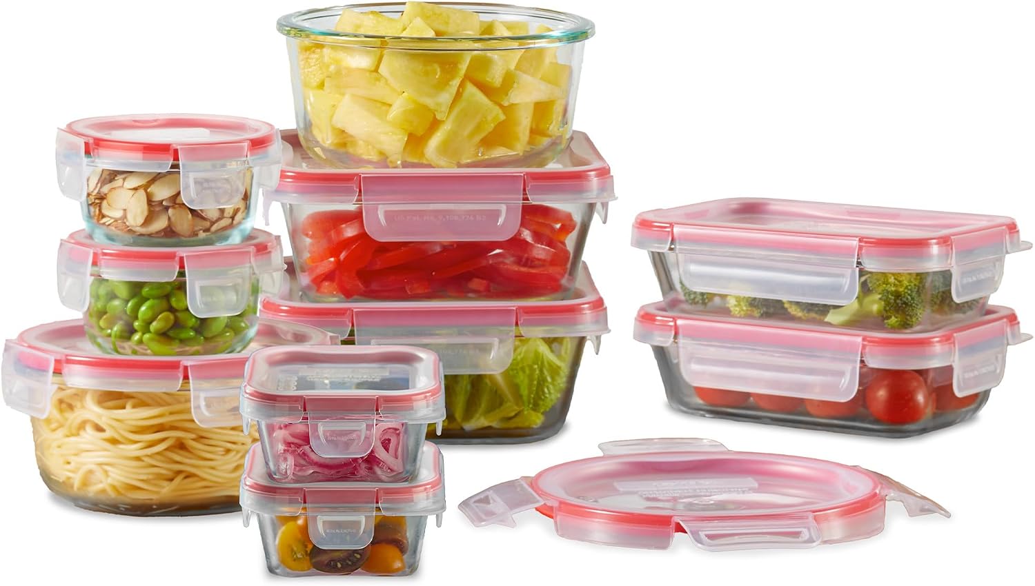 Food Storage Set Glass - ชุดกล่องถนอมอาหารแก้วสุญญากาศ Freshlock (แพ็ค 10 ชิ้น) ขนาดต่างๆ
