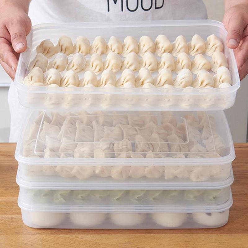 Food Storage Cupboard - กล่องเก็บของในครัวแบบใหม่ กล่องจัดระเบียบตู้เย็น ภาชนะใสสำหรับเก็บอาหาร ถาดสำหรับเก็บเกี๊ยว ผลไม้ ผัก