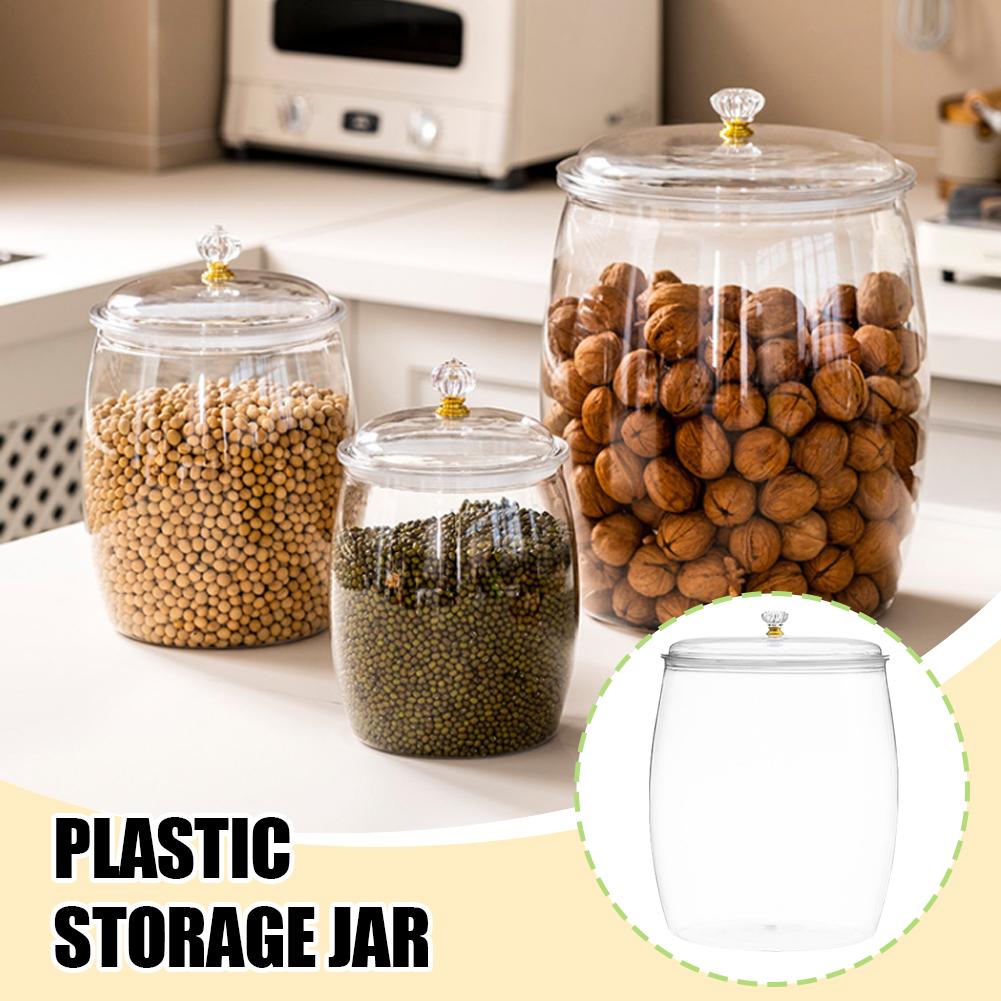 Food Storage Large Plastic Containers - โหลพลาสติกใสขนาดใหญ่พร้อมฝาปิดสนิทสำหรับเก็บอาหาร เช่น คุกกี้ ลูกอม ขนม น้ำตาล