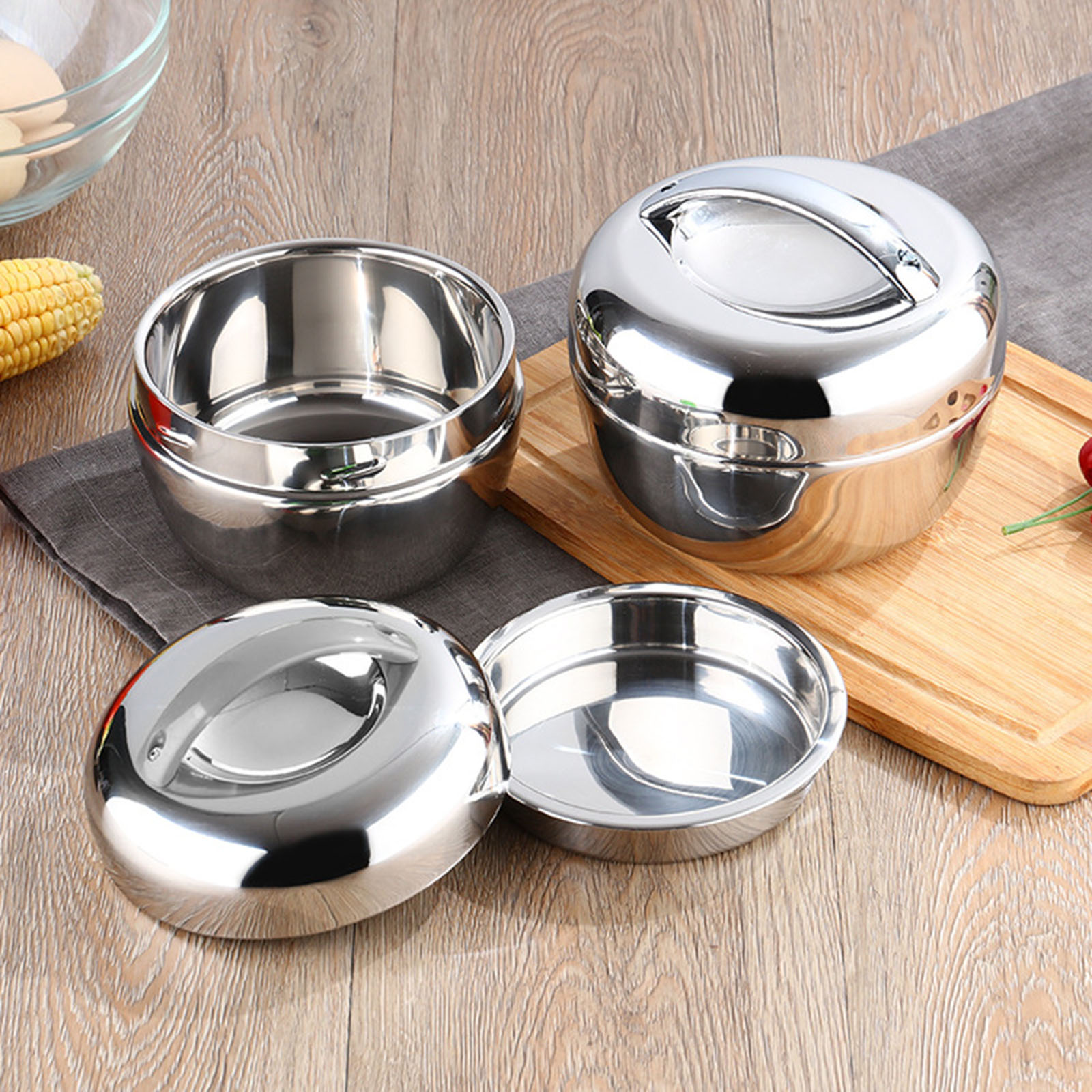 Food Storage Thermos - ขวดเก็บความร้อนสแตนเลสสำหรับอาหารร้อนกล่องอาหารกลางวันเบนโตะทรงกลมกล่องบะหมี่กึ่งสำเร็จรูป