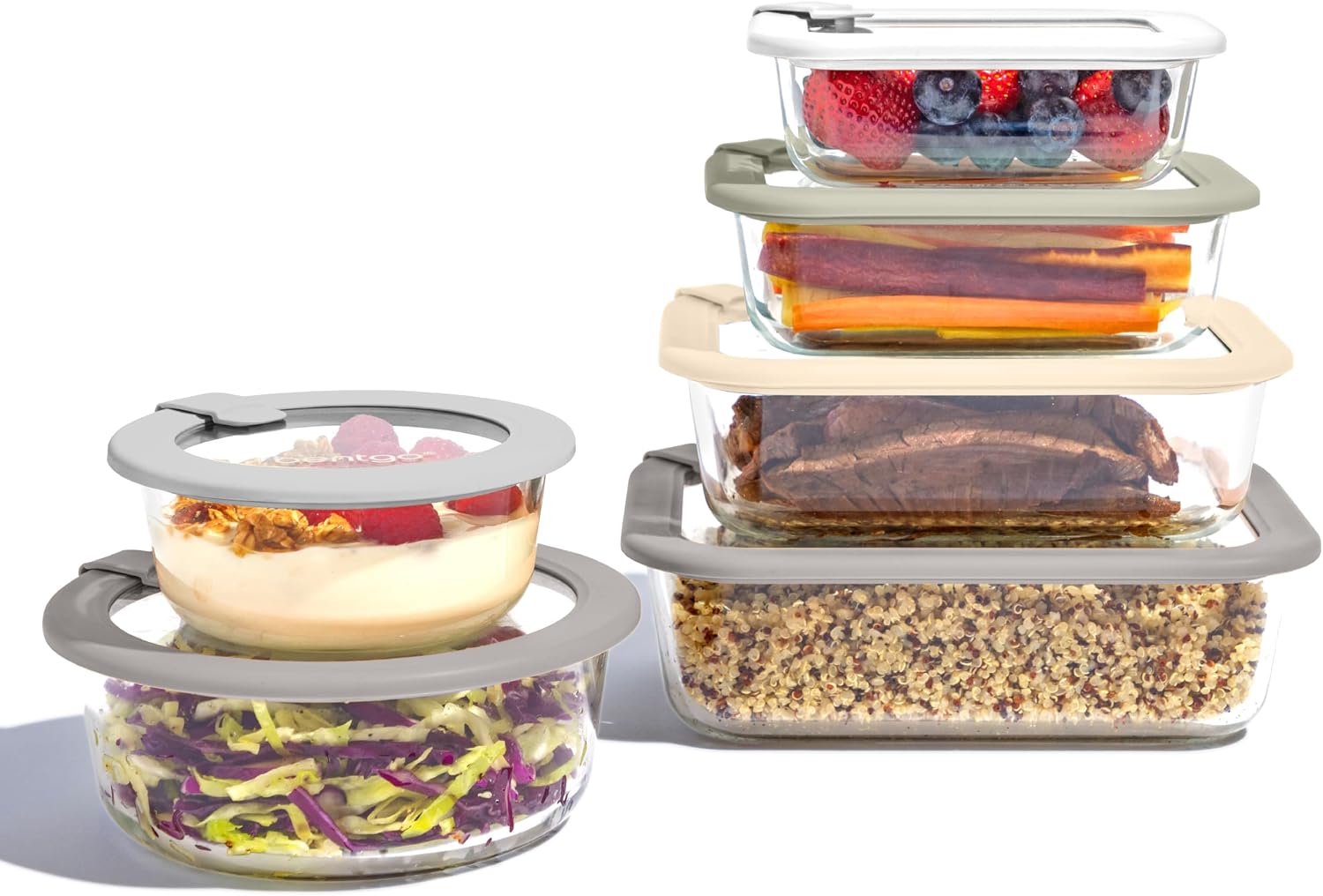 Food Storage Set Glass - ชุดภาชนะเก็บอาหารแก้วพร้อมฝาปิด Bentgo Signature จำนวน 12 ชิ้น