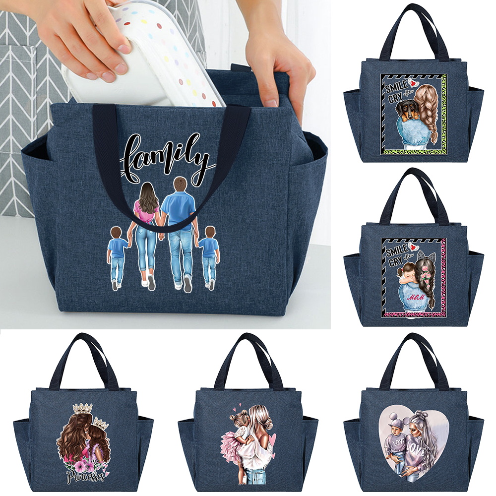 Food Storage Moms - กระเป๋าใส่อาหารกลางวันแบบพกพาสำหรับผู้หญิง กระเป๋าถือเก็บความเย็น กระเป๋าปิคนิค ลายพิมพ์สำหรับคุณแม่ กล่องอาหารกลางวันเก็บความร้อน กระเป๋าเก็บอาหารสำหรับโรงเรียน