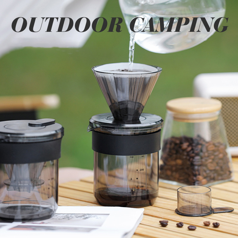 Food Storage Utensils - กาแฟดริปแบบสาม-in-one พร้อมสเกลชั่ง วัสดุหนาเกรดอาหาร แก้วกาแฟสำหรับเดินทาง แคมป์ปิ้ง และเก็บกาแฟ