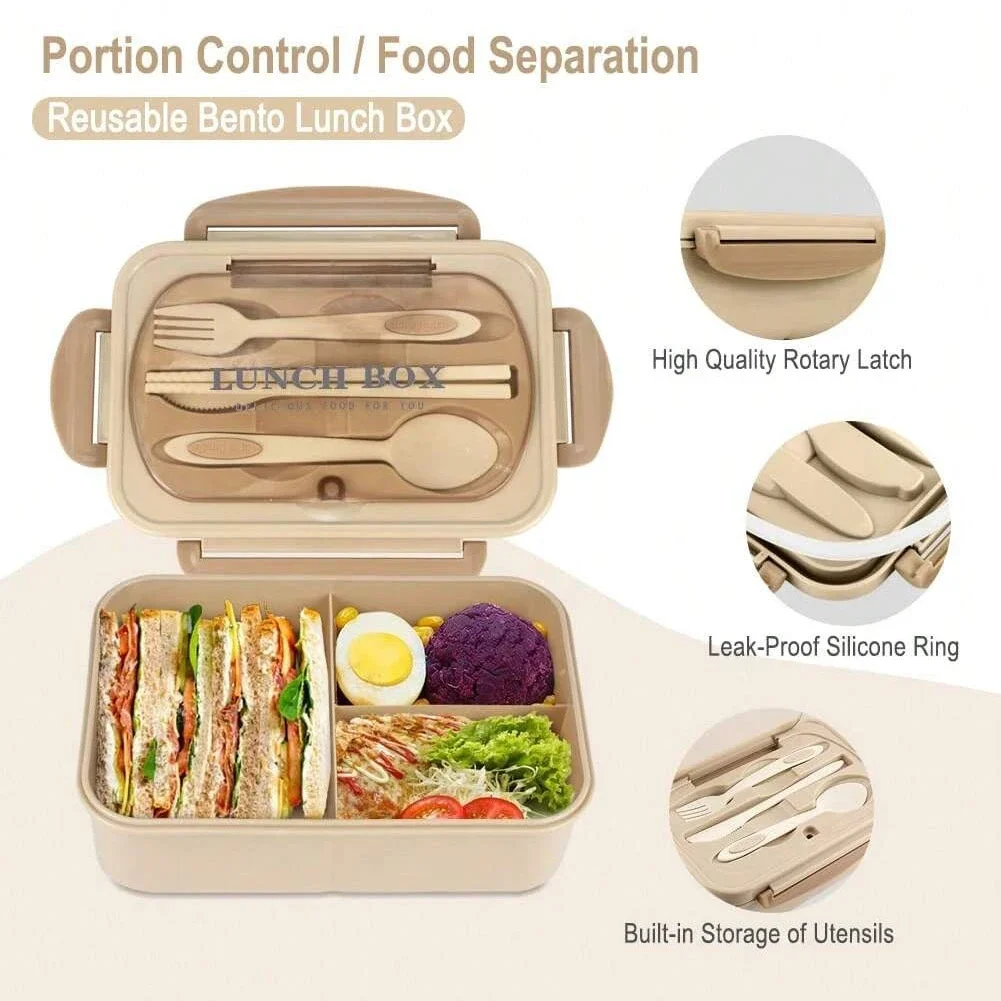 กล่องเบนโตะสำหรับผู้ใหญ่ 3 ช่อ - Food Storage Oven Safe บทวิจารณ์และราคา