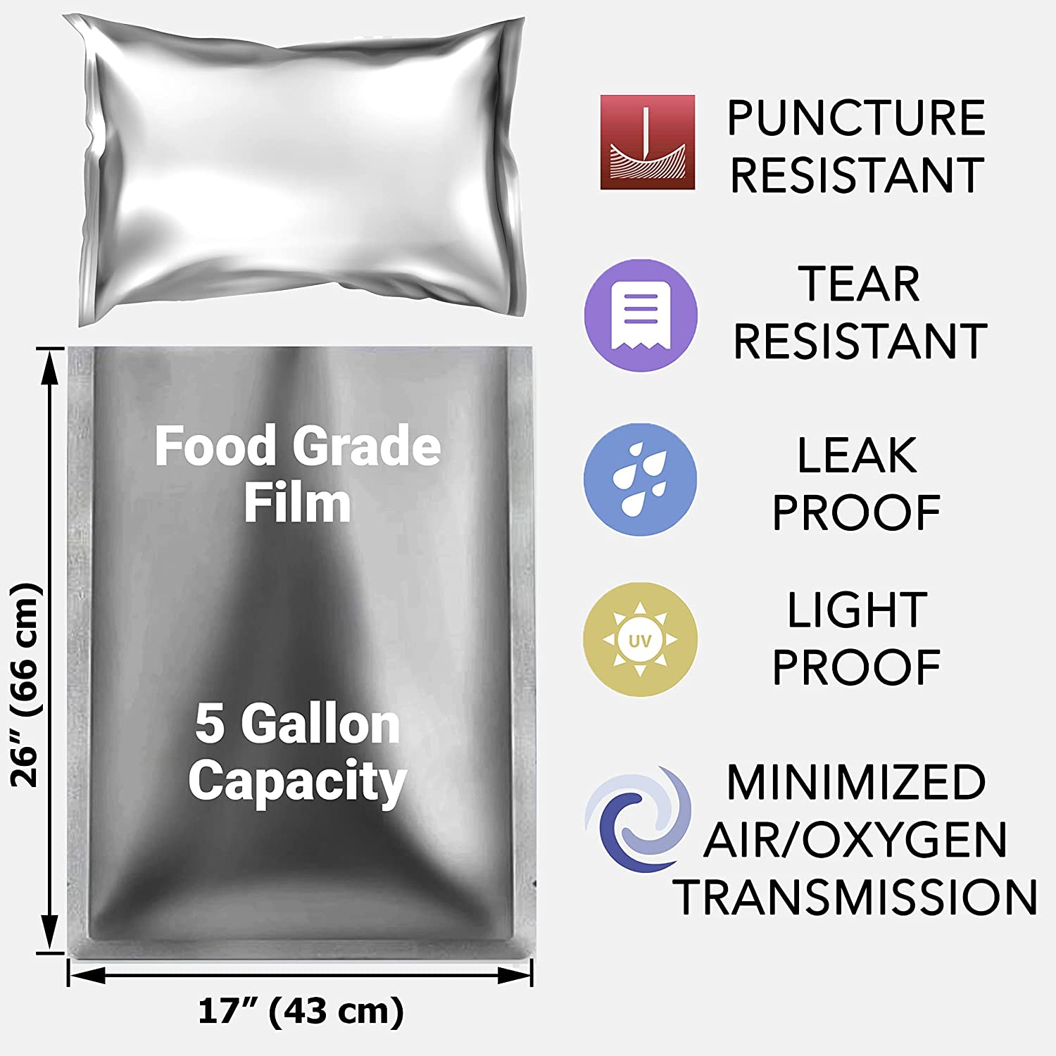 10 แพ็ค 5 แกลลอน Mylar กระเป๋า - Food Storage Long Term บทวิจารณ์และราคา