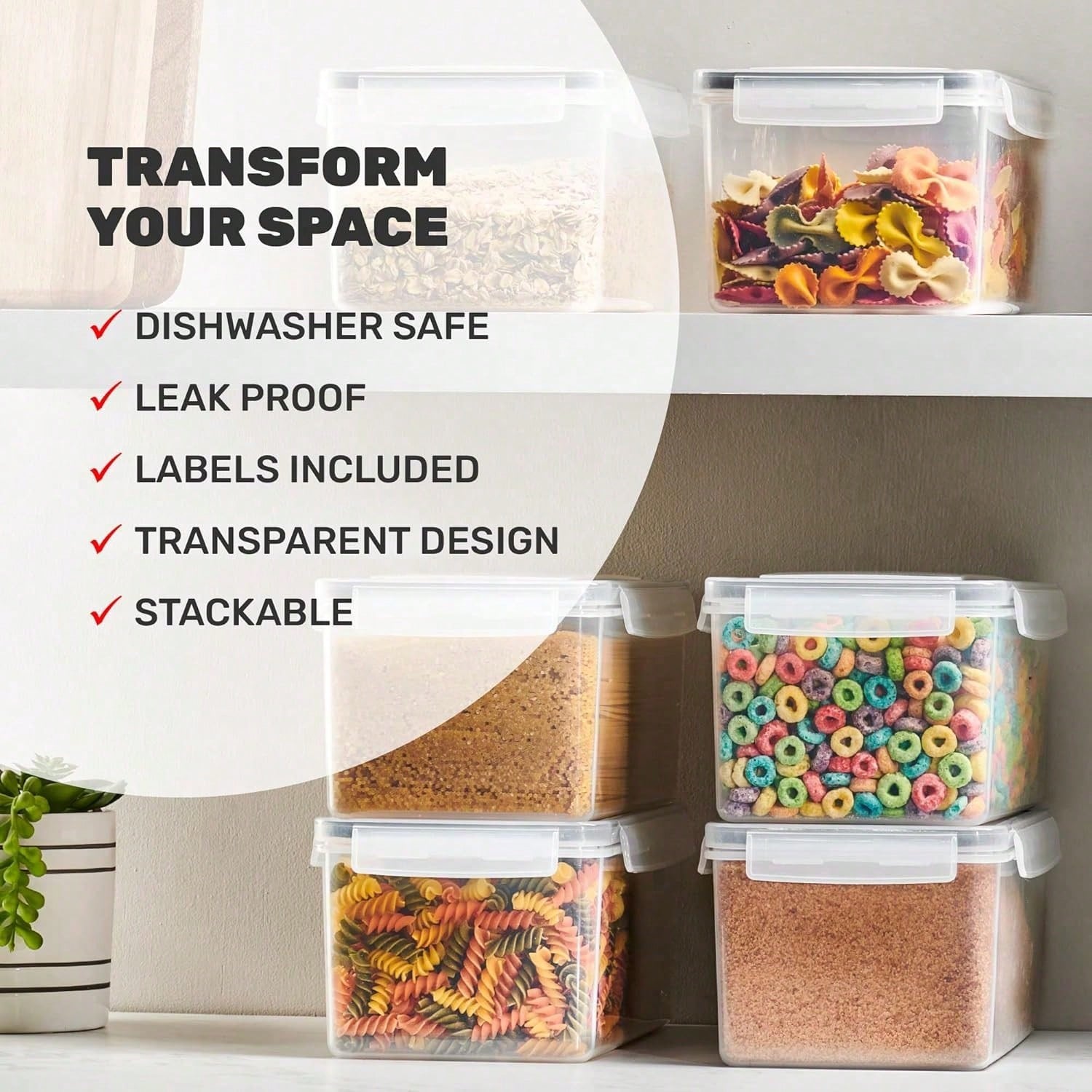 ชุดภาชนะเก็บอาหารขนาดใหญ่แบบปิ - Food Storage Large Plastic Containers บทวิจารณ์และราคา