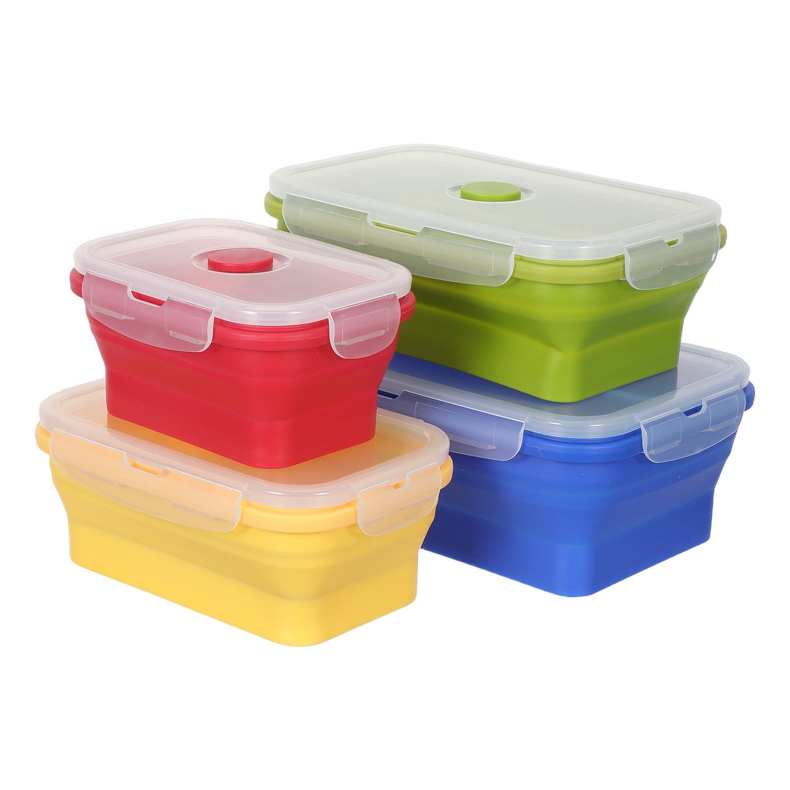 กล่องอาหารซิลิโคนพับได้ 4 ชิ้น - Food Storage Microwave Safe บทวิจารณ์และราคา