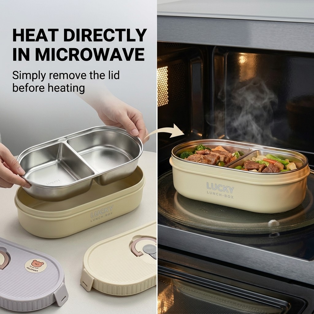 กล่องอาหารกลางวันสแตนเลสทนความ - Food Storage Microwave Safe บทวิจารณ์และราคา