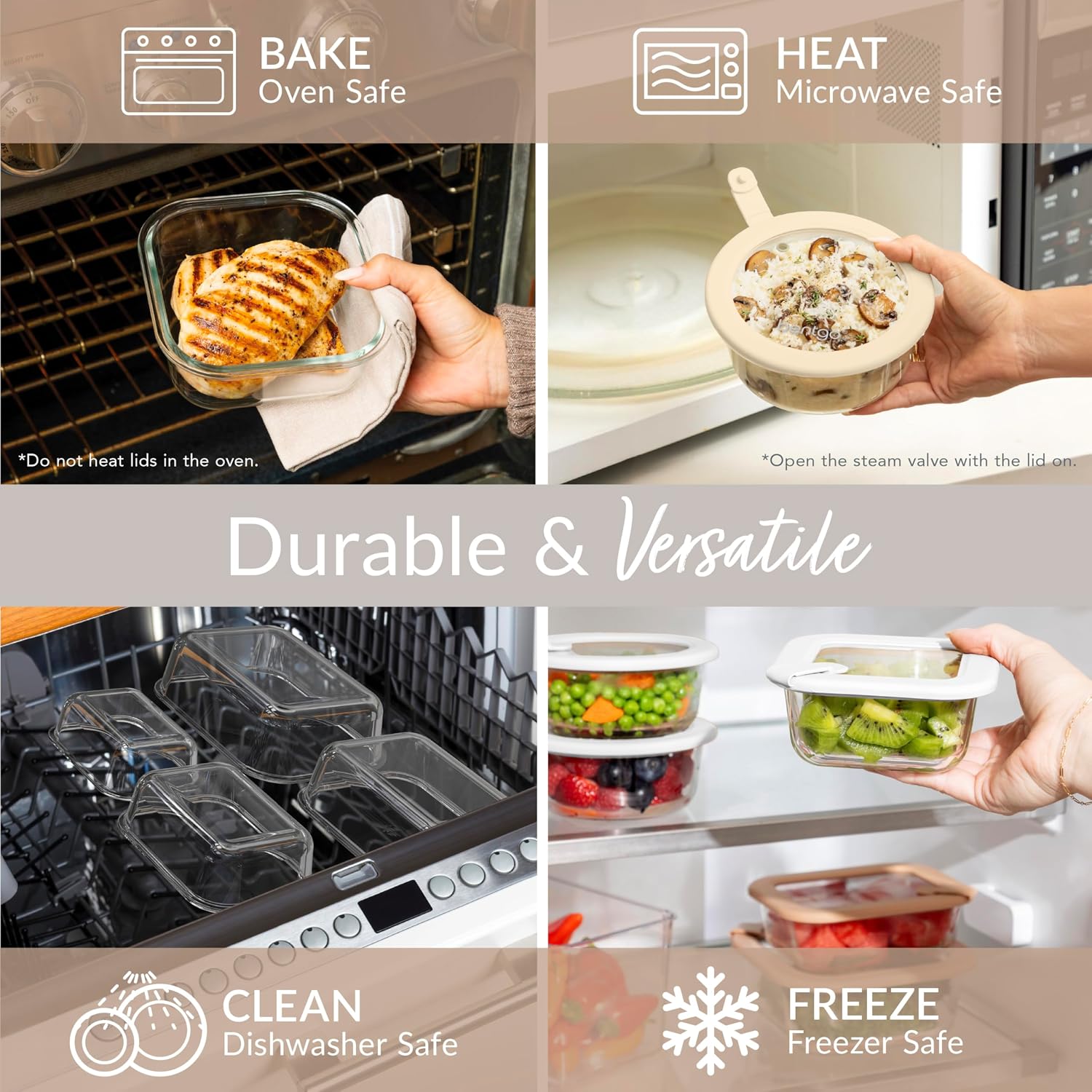 ชุดภาชนะเก็บอาหารแก้วพร้อมฝาปิ - Food Storage Set Glass บทวิจารณ์และราคา