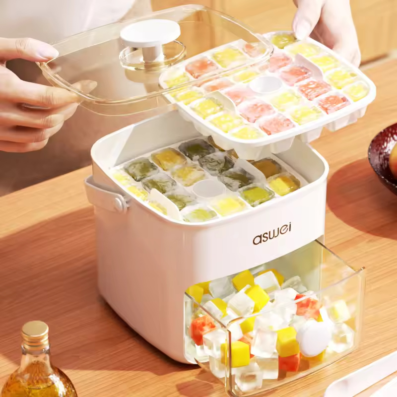 ถาดทำน้ำแข็งแบบกดสำหรับแช่แข็ง - Food Storage Hot Box บทวิจารณ์และราคา