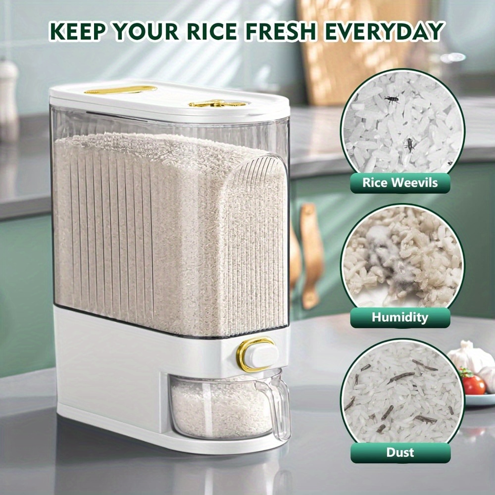 เครื่องจ่ายข้าวสาร 5 กก./10 กก - Food Storage Large Plastic Containers บทวิจารณ์และราคา