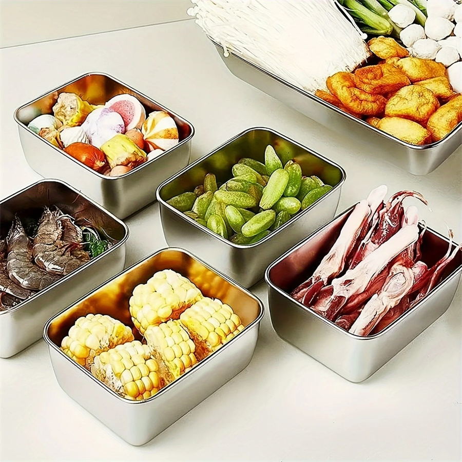 1/3/5pcs สแตนเลสกล่องเก็บอาหาร - Food Storage Cupboard บทวิจารณ์และราคา