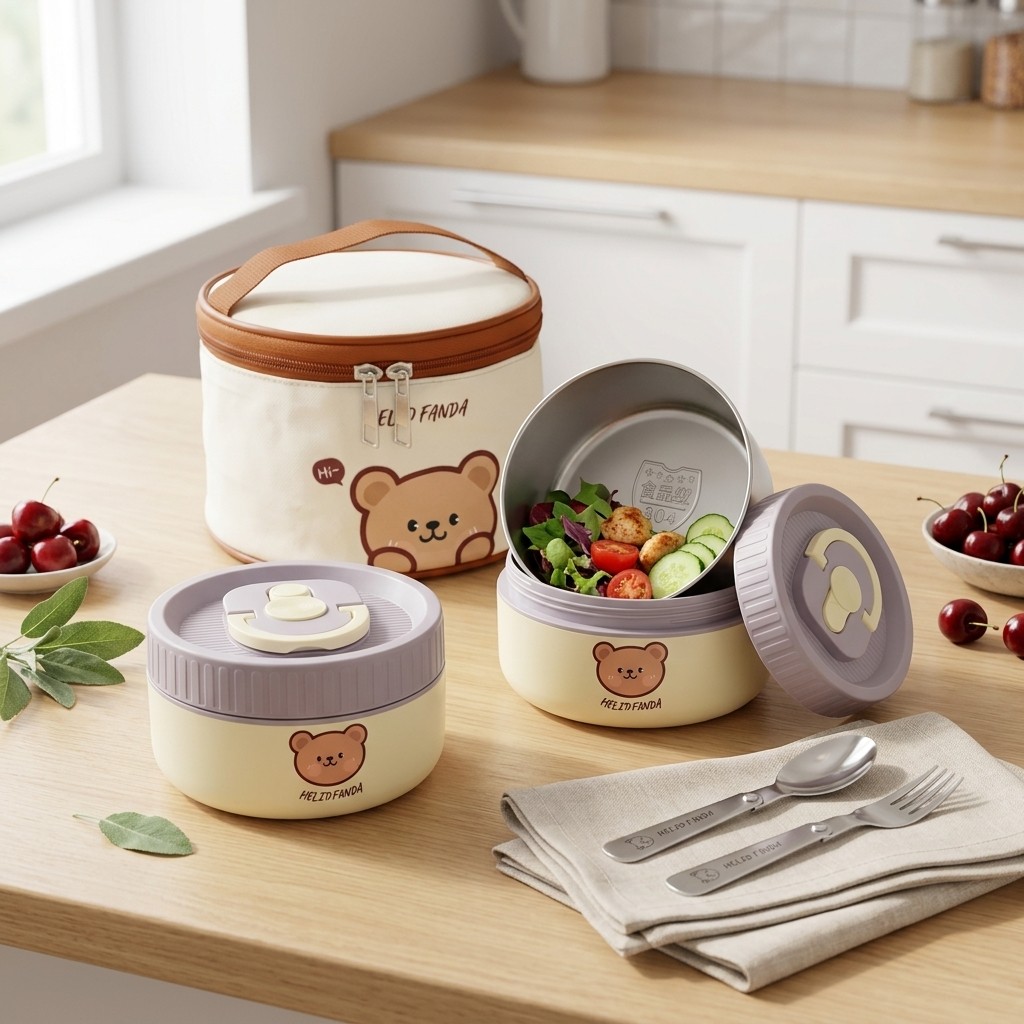 กล่องอาหารกลางวันเด็กสแตนเลส 3 - Food Storage Oven Safe บทวิจารณ์และราคา